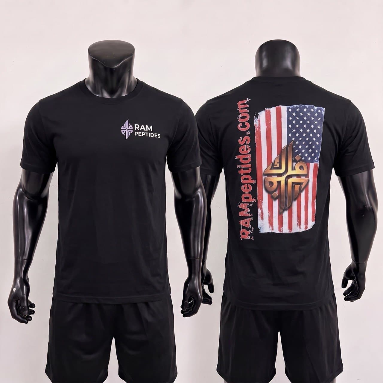 RAMpeptides Workout T-Shirt 2XL · Black · Flag